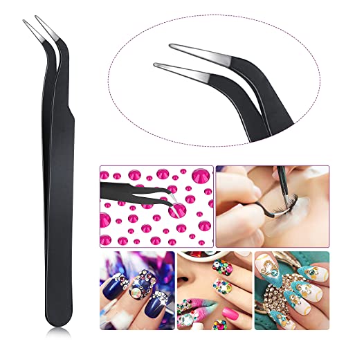 Nail Art Rhinestone Picker Tool Kit - Dual Ended Wax Pen with 2 Extra Tips & Tweezer for Gems Crystals, Picture color - Image 4
