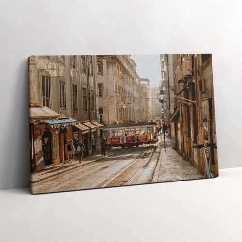 Vue de Lisbonne et du tramway tableau décoration murale toile 60x40