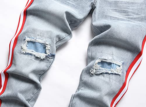 ABSECAI Men's Ripped Jeans Slim Fit Skinny Stretch Jeans Pant3