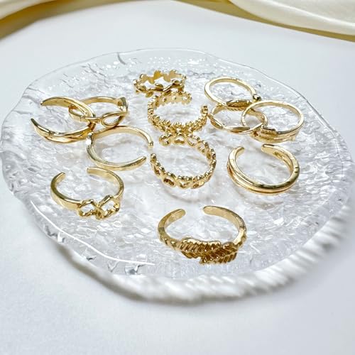 12PCS Toe Rings for Women 14K Gold/Silver Plated Adjustable Toe Ring Set Open Heart Arrow Infinity Rings Beach Foot Jewelry for Summer3