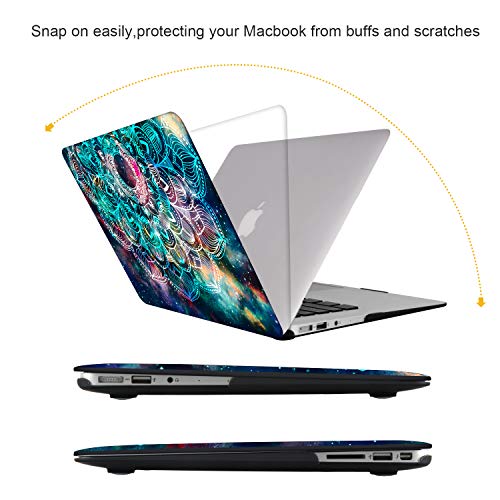 Icasso Compatible With Macbook Air 13 Inch Case (Release 2010-2017 Older Version), Hard Shell Plastic Protective Case & Keyboard Cover Only For Macbook Air 13 Inch Model A1369/A1466 - Nebula Mandala #TOP4