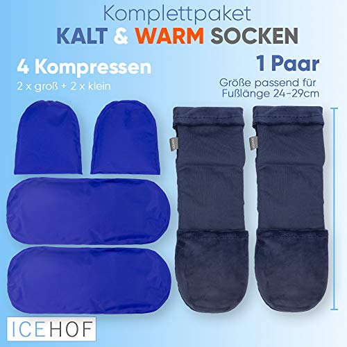 ICEHOF Koelsokken, met 4 koelelementen, zachte stof, 1 paar, met koelpads, gel, koudetherapie voor voeten en tenen bij… - Image 3