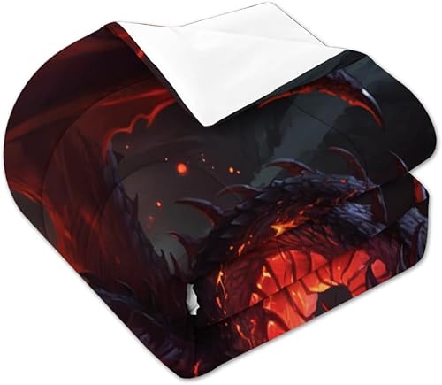 Vista 41 de Juego de cama de dragón tamaño matrimonial, edredón de dragón tamaño individual, transpirable, 3 piezas (estilo dragón 05)