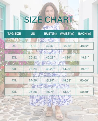 Image of Moon Wood Women's Plus Size Sleeveless Summer Dress Crewneck Tank Casual Flowy Maxi Dress with Pockets Vacation Outfits