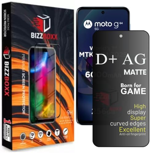 Image of Compatible With Motorola g64 5G | Moto G54 | Moto G14 5G D+ AG Matte Tempered Glass Screen Guard Protector Anti-Fingerprint Gaming Special With Camera Cut - Pack of 1
