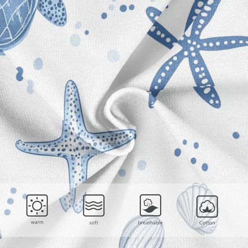 Wusikd Turtles Girls' Underwear Cotton Starfish Shells Girls Briefs Soft Toddler Underwear 2T3