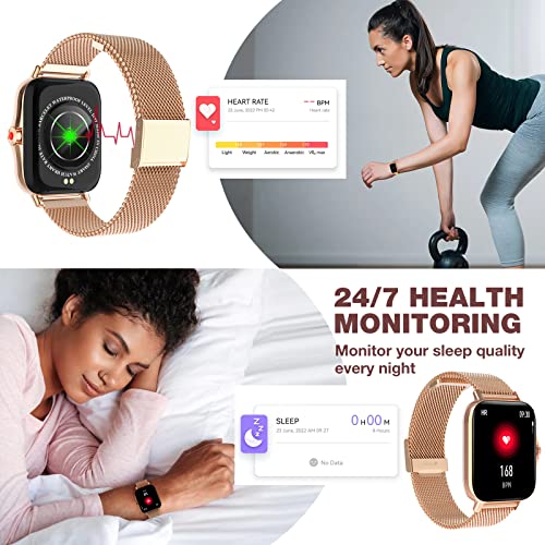Image of Women Smart Watch, Fitness Tracker with Heart Rate /Blood Pressure /Sleep Monitor 1.69 inch HD Full Touch Screen Smartwatch with Text and Call for iPhone Android Reloj Inteligente IP67 Waterproof