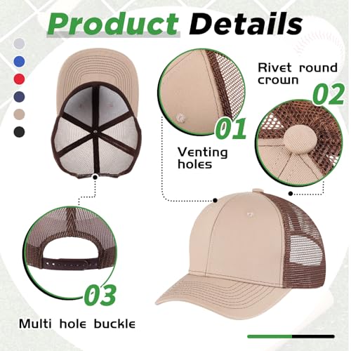 Image of Suhine 24 Pcs Blank Trucker Hat Bulk Unisex Mesh Baseball Cap for Sublimation Embroidery Vintage Adjustable Hat for Men Women
