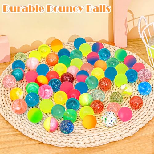Seamart 24 Stück Flummies für Kinder 25 mm Flummis Springball Bunte Hüpfbälle und Kindergeburtstag Gummibälle Gastgeschenke