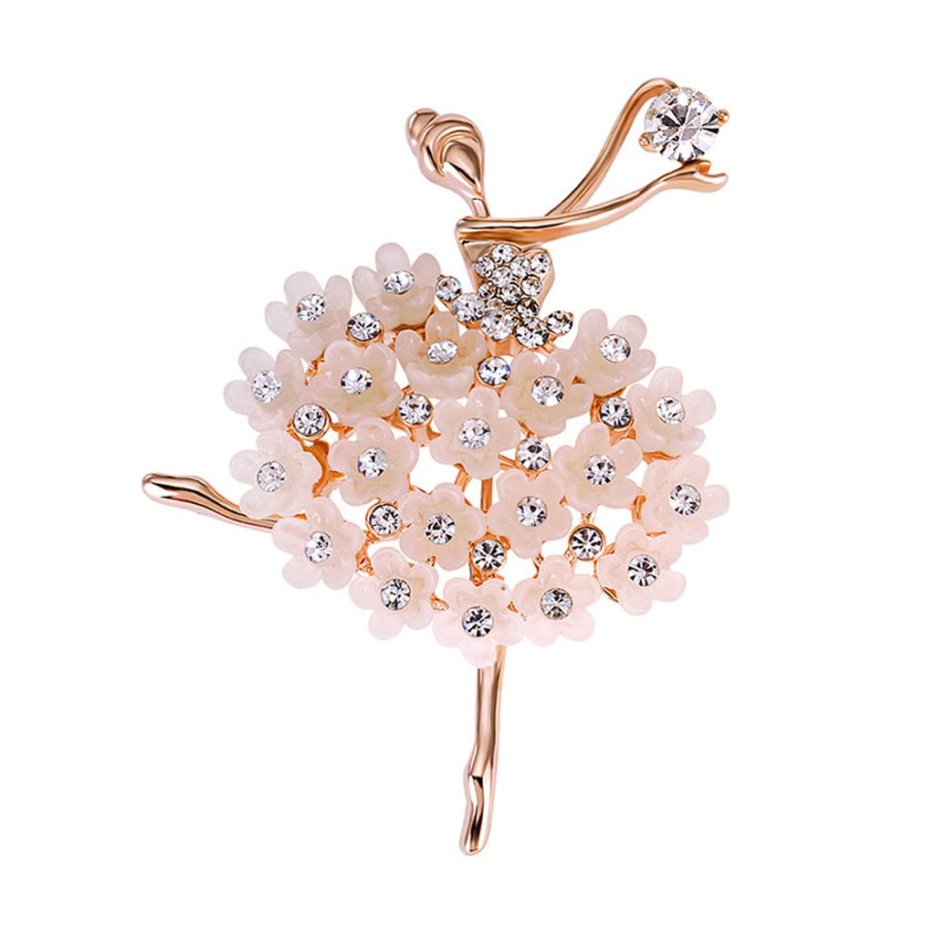 Brosche Harz Blume Corsage Legierung mit Diamanten Accessoires Schalschnalle (Color : Argento, Size : Light Grey)