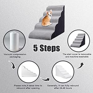 Dog-Stairs-24-inches-High-5-step-Dog-Stairs-for-High-Beds-24-28-inches-Tall-Dog-Stairs-for-SmallLarge-Dogs-to-High-Beds-26-inches-Non-Slip-Dog-Stairs-Steps-for-Beds-28-inches-Light-Grey - Cucciolini Doodles   Dog-Stairs-24-inches-High-5-step-Dog-Stairs-for-High-Beds-24-28-inches-Tall-Dog-Stairs-for-SmallLarge-Dogs-to-High-Beds-26-inches-Non-Slip-Dog-Stairs-Steps-for-Beds-28-inches-Light-Grey