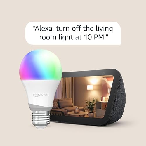Miniatura 1 de Echo Show 5 (3rd Gen) Charcoal with Tienda Basics Smart Color Bulb