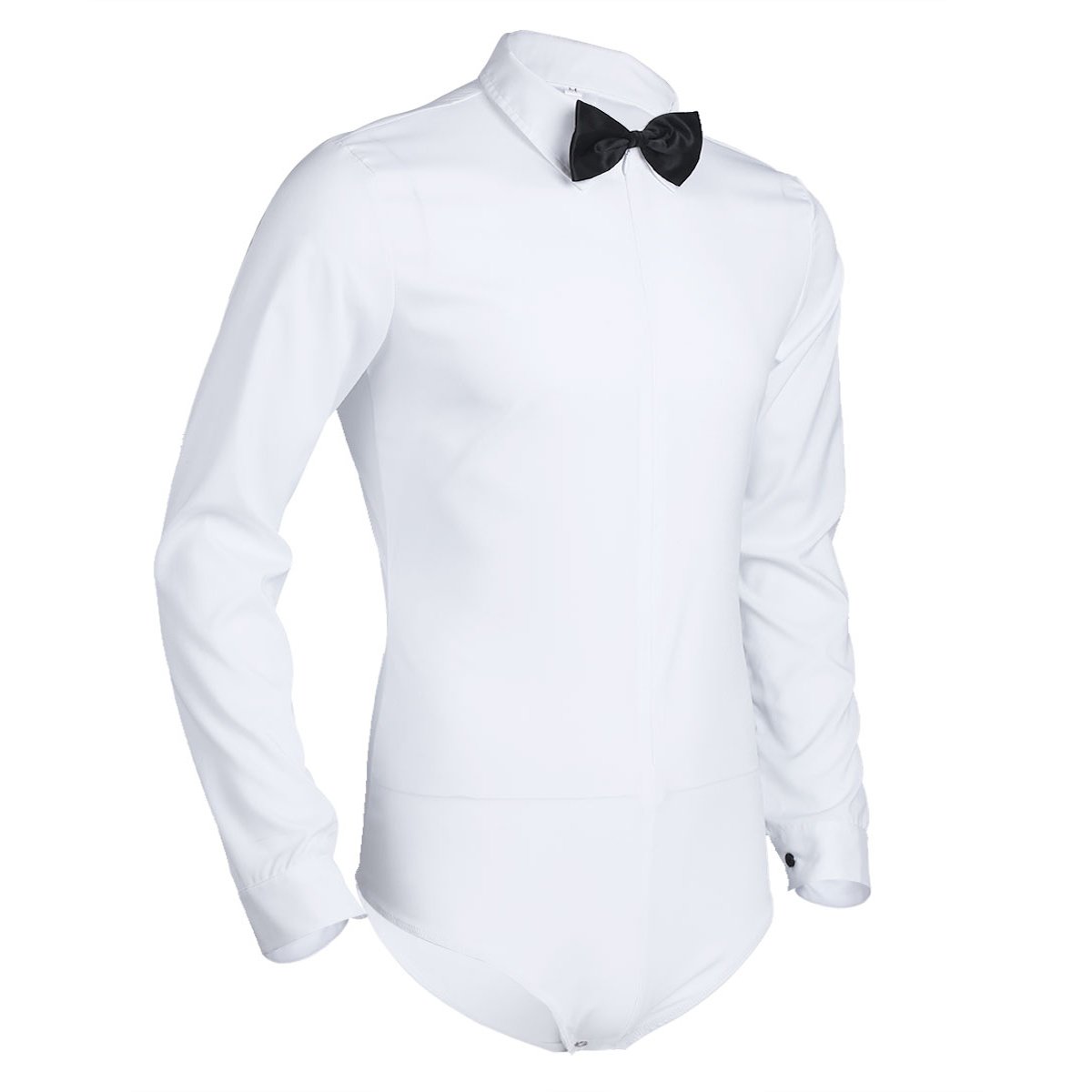 Alvivi Hombres Bodies Actuación Bailando Ropa Escénica Disfraces Jazz Trajes Mangas Largas Body Camisa Latín Baile Blanca M-XXXL