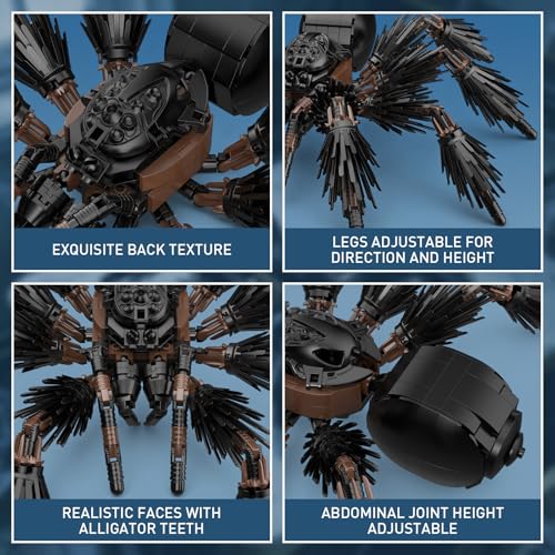 Image of HIGH GODO Spider Animal Building Set, MOC Wild Animals Black Spider Model Kit, Collectible Horror Halloween Spiders Toy Gift for Teens Adults 14+ (339 PCS)