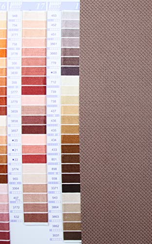 Image of KCS 4 pc of 12 inch x 18 inch 14CT Counted Cotton Aida Cloth Cross Stitch Fabric (Brown)