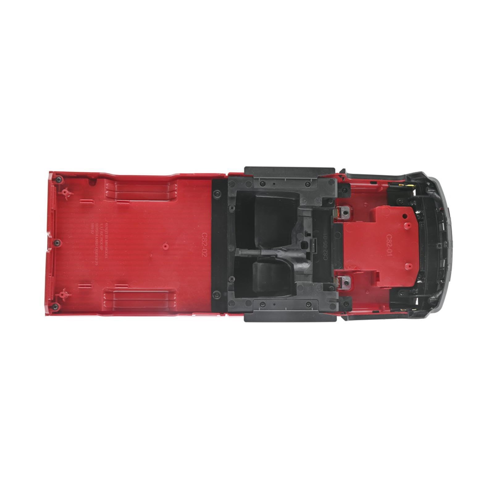 Reemplazo de carrocería para camión RC diseñado para entusiastas del control remoto que buscan un estilo duradero. Entusiastas del bricolaje que, Rojo, 36 x 10 x 14 cm