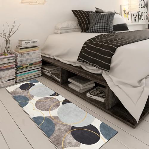 Alfombra de pasillo de 50x350 cm lavable con diseño patchwork gris 3