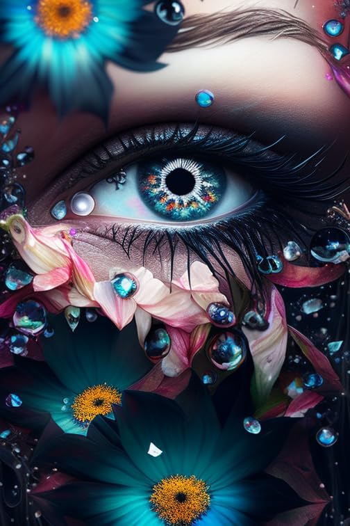 Treff 5D Diamond Painting Full Drill Kits,Eyes and Plants DIY Paint with Diamonds Art Rhinestone Embroidery Cross Stitch Craft for Home Room