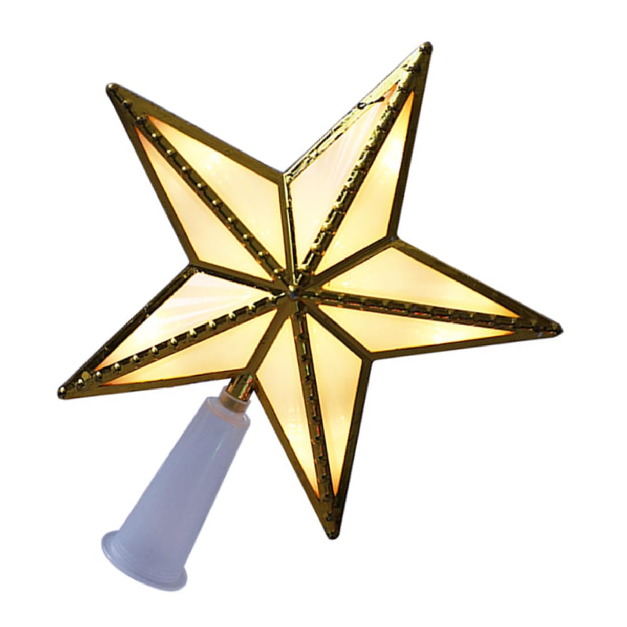 Zerodeko 3 Pezzi Lampada Unica A Forma Di Stella Per Albero Di Natale Per Decorazioni Natalizie Lampada Dorata Lucida Per Albero Di Natale Ornamento Per Festival Decorazione Per La Casa