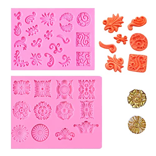 Jewelry Fondant Mold, Baroque Gems Silicone Chocolate Molds, for Wedding Cake Decoration Cupcake Toper, Birthday Party Christmas Clay Resin