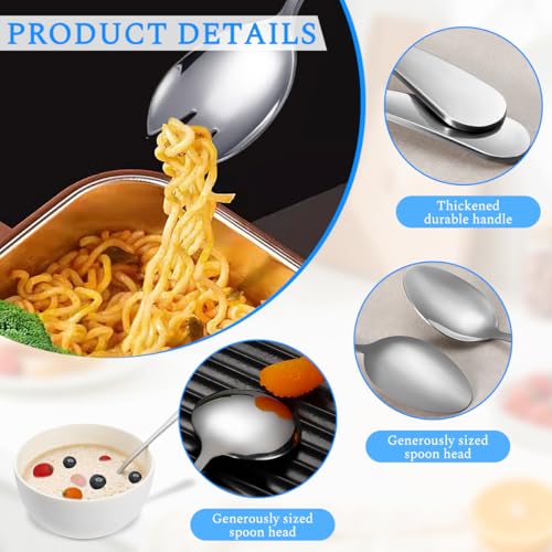 VGECEE Salatbesteck Edelstahl, 3 Salatgabeln + 3 Salatlöffel Vorlegebesteck Servierlöffel Edelstahl Vorlegelöffel 20CM Salat Server Set Multifunktion Löffel und Gabel für Restaurant, Haus, Picknick