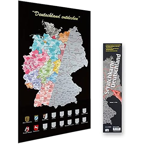 Scratch Rubbelkarte Deutschland, Scratchkarte. Einfach freirubbeln, wo Man Schon gewesen ist, auch sehr schön als Wanderkarte, EIN tolles Geschenk Cover