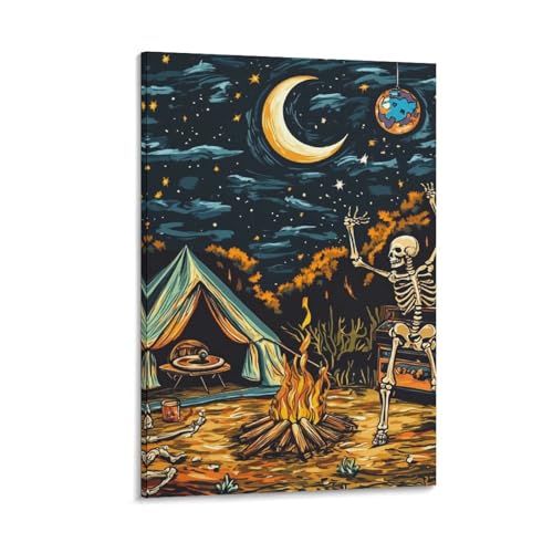 Décoration Murale Crâne pour Couloir et Chambre - Peinture Moderne en Toile Imprimée 50x75
