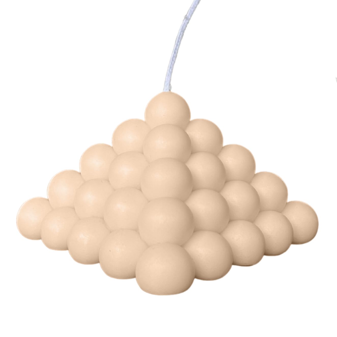SPacio - Candle Bubble Pyramid - Candle Decorative - Five Layer Pyramidal Balls of Soy Wax - Shape Pyramid Type - Size 4.7 x 3.7 in - Single Item - Style Nordic - Color Cream