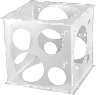 Auihiay 14 Holes Balloon Sizer Cube, Measurement Tool With Instructions for Arches, Column, Party Decoration (1-10 inch)