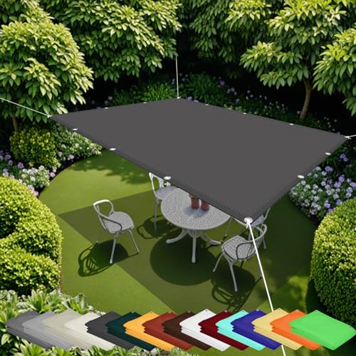Rechteckiges Sonnensegel, 150 x 900 cm, 185 g/m², UV-Schutz, Vordach, Garten, Terrasse, Party, Markise, 98 % UV-Block, strapazierfähiger anthrazitfarbener Stoff