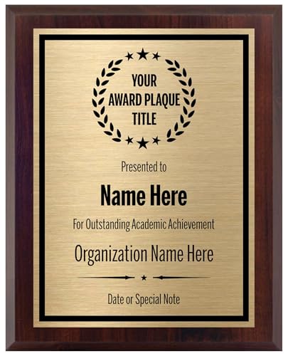 Award Plaques Personalized with Your Text and Title - Engraved Plaque Customized for Employee Appreciation Recognition Retirement Service Thank You and more - Custom Awards for Employees Co-Worker Friends - Choose Your Size: (6x8 Gold/Black)