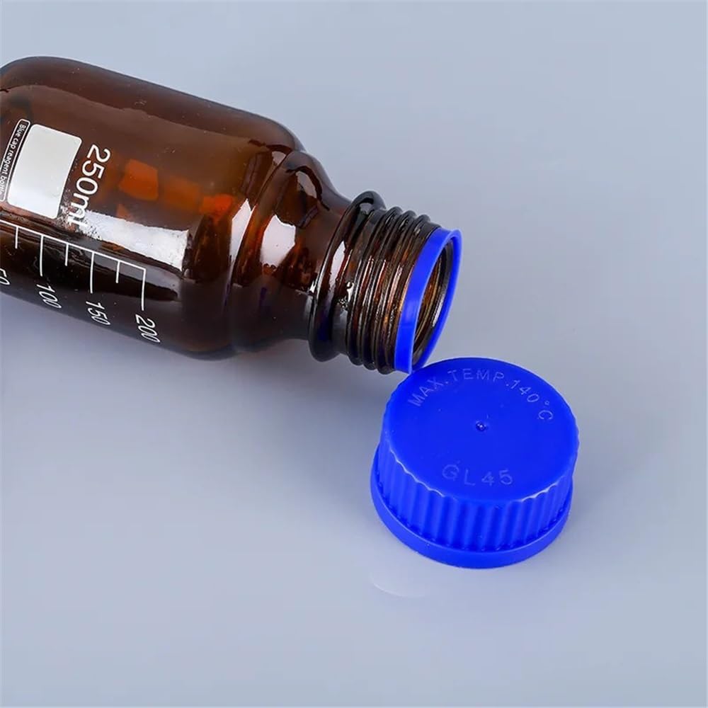 Butelka z niebieskim korkiem, butelka gwintowana szyjka, laboratorium z brązowego szkła, 100/250/500/1000/2000 ml, 1 sztuka sprzęt laboratoryjny