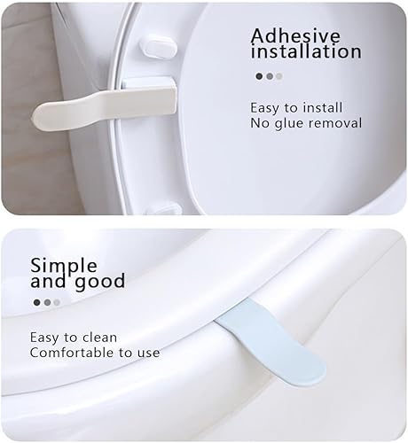 Miniatura 3 de 4 piezas de silicona levantador de asiento de inodoro de silicona para abridor de mano sucia, práctico abridor de tapa sanitaria con mango creativo