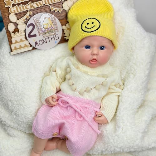 18 Zoll lebensechte Reborn-Babypuppe, Ganzkörper-Silikon, Baby-Mädchen, anatomisch korrekt, Neugeborenes, echtes Leben, waschbar, mit offenem Mund, Geschenk für Großmutter – Bild 6