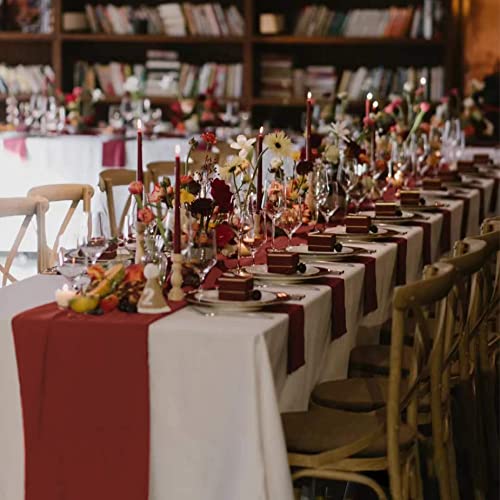 12 Pack Terracotta Chiffon Table Runners 10Ft Romantic Sheer 29 X 120 Inches Wedding Table Runner Overlays For Wedding, Birthday Party, Bridal And Baby Shower Thanksgiving Table Decorations #TOP3