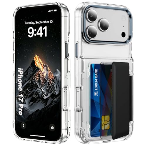 Étui iPhone 17 Pro portefeuille RFID pour protéger cartes et caméra