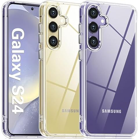Oterkin for Samsung Galaxy S24 Case Clear, [20X Anti-Yellowing Technology] Galaxy S24 Case with [Built-in 4 Airbags][10FT Military Grade Protection] [Crystal Transparent Slim] S24 Phone Case (Clear) Cover
