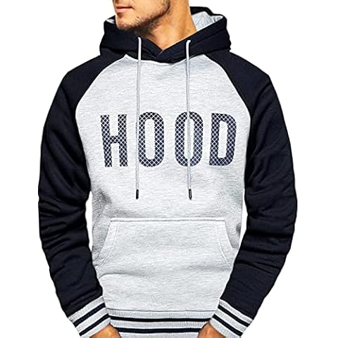 GHYUGR Sudadera con Capucha Hombre Contraste con Bolsillo Cover