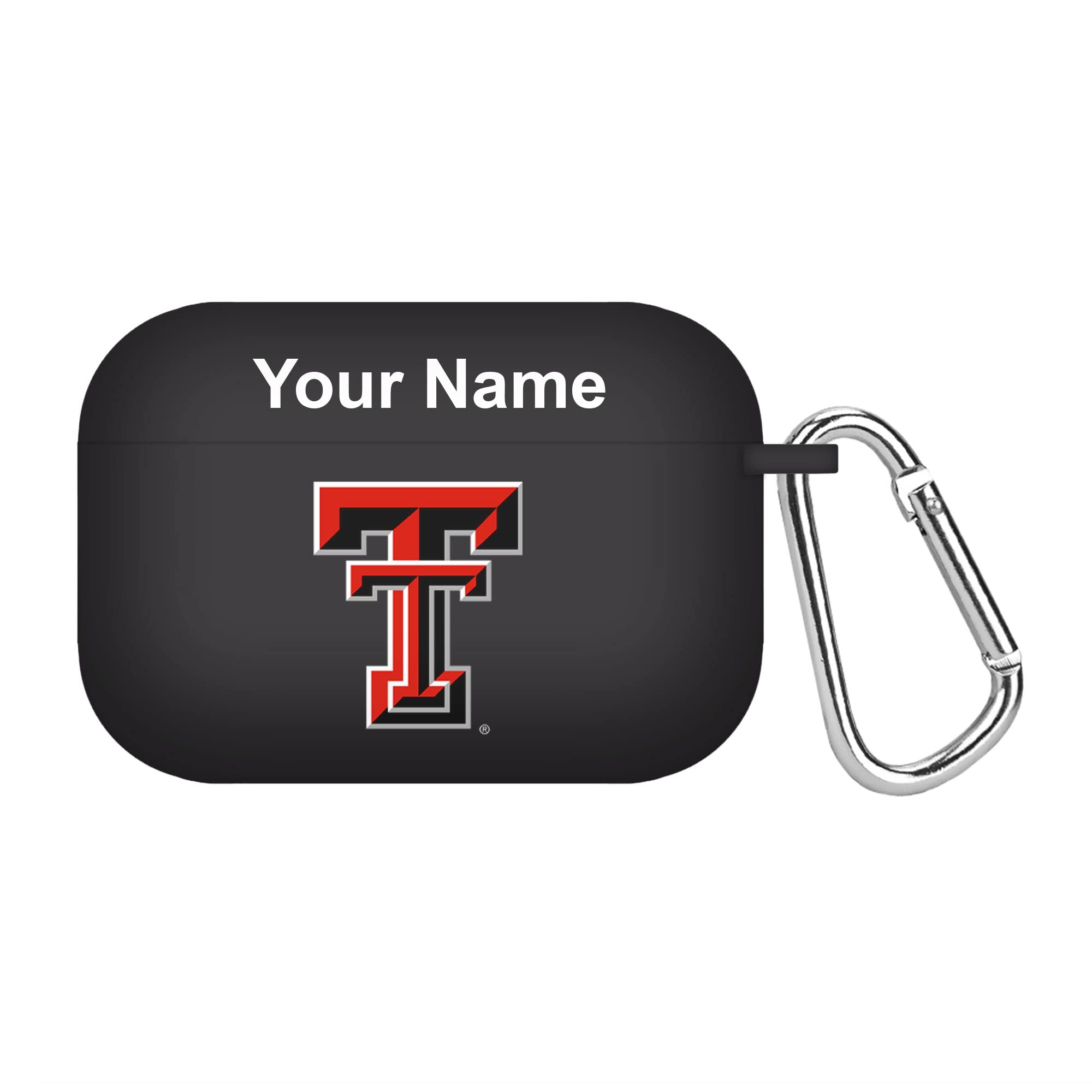 AFFINITY BANDS Texas Tech Red Raiders Custom Name HD Case Cover Compatible with Apple AirPods Pro (Black)