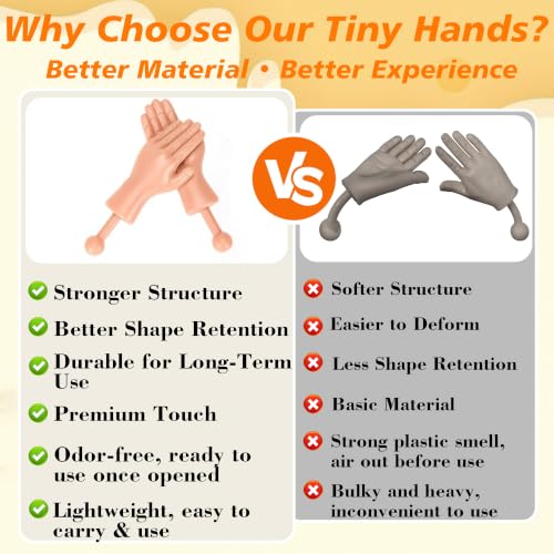 Tiny Hands, 2 Pairs Little Hands on a Stick, Funny Prank Toy - Image 4