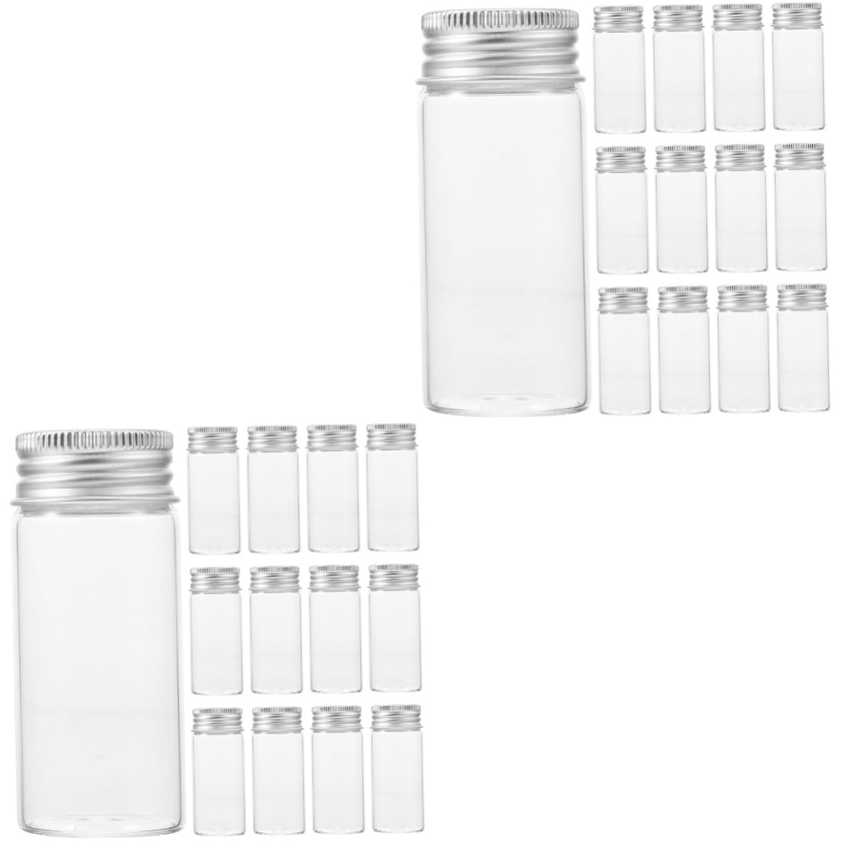 Cabilock 2 Series Botella Sellada por Tubo De Ensayo Pequeño Prueba Laboratorio Tapa Hermético Tubos Tubo Transparente Tubo De Vidrio Tubo De Ensayo Científico Planchar Piezas*2