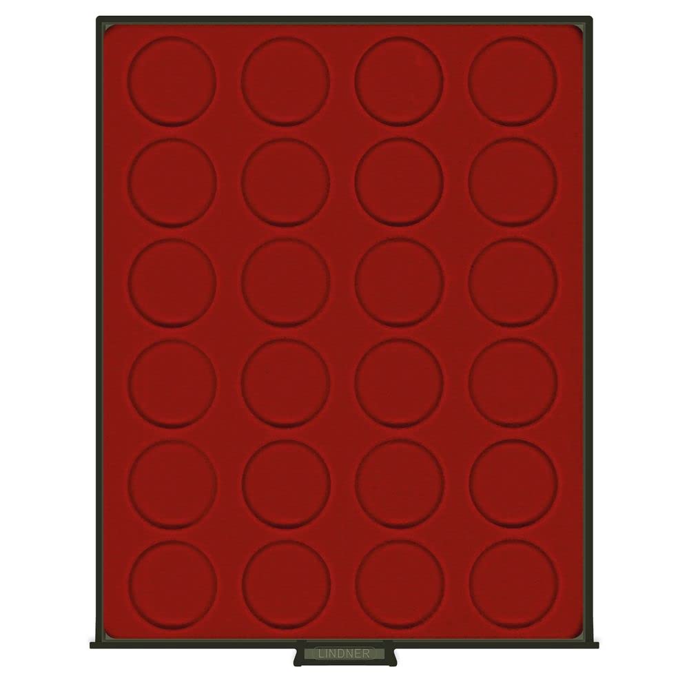Lindner 2760 Coin Box-Smoked glass / dark red insert