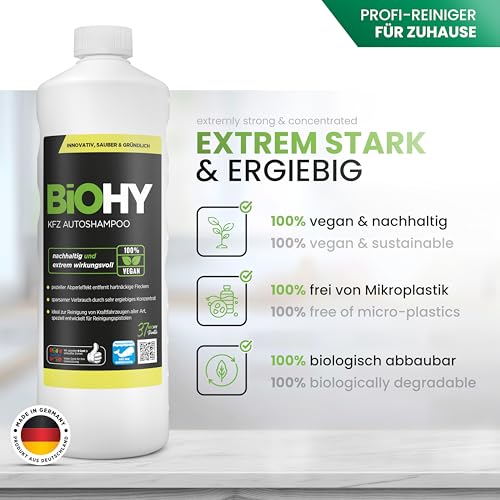 Biologisch abbaubares Autoshampoo Biohy für KFZ (2 x 1 Liter)