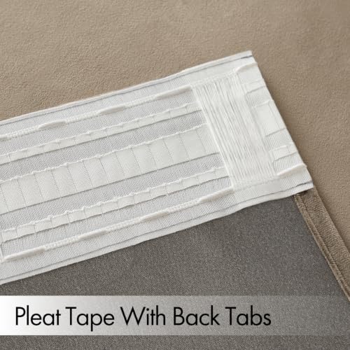Image of MIULEE Light Taupe Velvet Pinch Pleat Blackout Curtains W52 X L90 Inches
