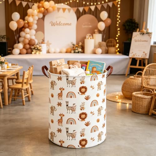 Image of Boho animals Laundry Basket,Waterproof folding basket with handle,Clothes Organizer Baskets(Boho animals)
