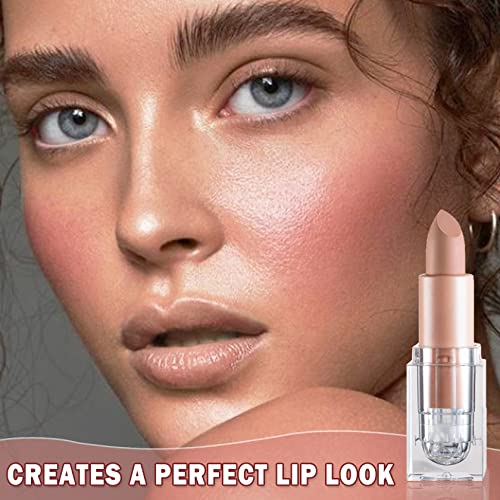 Ionsgako Matte Nude Lipstick Velvet Lip Gloss Non-Fading Non-Sticky Cup Nude Lipstick Matte Lip Stain Long Lasting Waterproof Lipstick For Women Girls Daily Lip Makeup - White Peach #TOP6