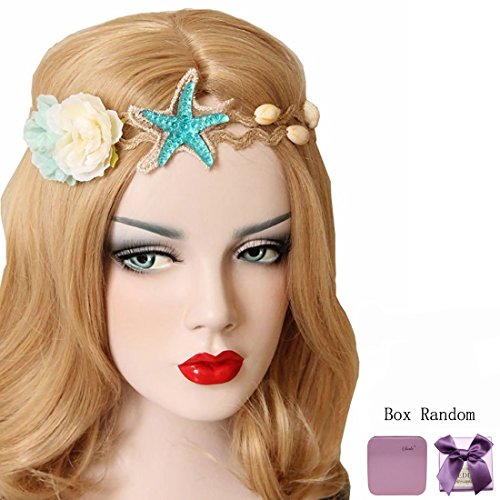 Bodermincer Fashion Women Girls Beach Starfish Shell Flower Hemp Rope Hair Band Mermaid Hair Accessories Mermaid Hair Band Mermaid Headband