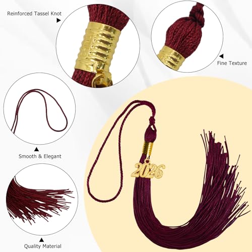 Image of GraduationMall Single&Multiple Color Graduation Tassel with 2026 Year Charm 9 inch