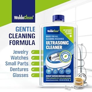 WoldoClean Detergente Ultrasuoni Concentrato 750ml - Liquido per Lavatrice Ultrasuoni, Senza Alcol per Occhiali, Gioielli, Dentale, Monete & Carburatori