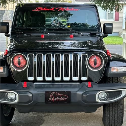 Image of Beast Eyes Headlight Decals Pair, Eyes Decal for Jeep Headlights, Round Headlight Decal,3D Stereo Eyes Headlight Decal Stickers, Funny Decals for Truck Car Body Window Bumper Decoration (#01)